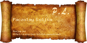 Paczolay Lolita névjegykártya